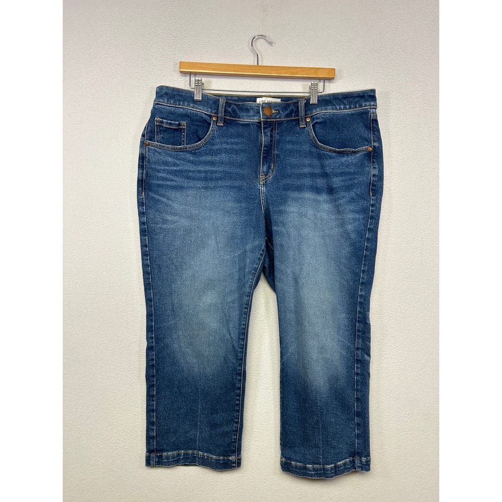 Casual Lane Bryant Women 16 Blue Cropped Straight Leg Stretch Denim Jeans